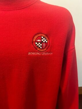 National Corvette Museum Sweatshirt Vintage Red Medium Bowling Green